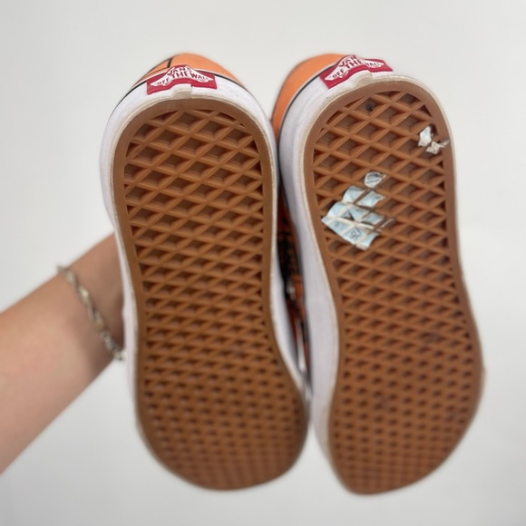 Vans Mens 11 Orange Low Top Logo All Over Print Canvas Lace Up Sneakers Shoes - Picture 9 of 9